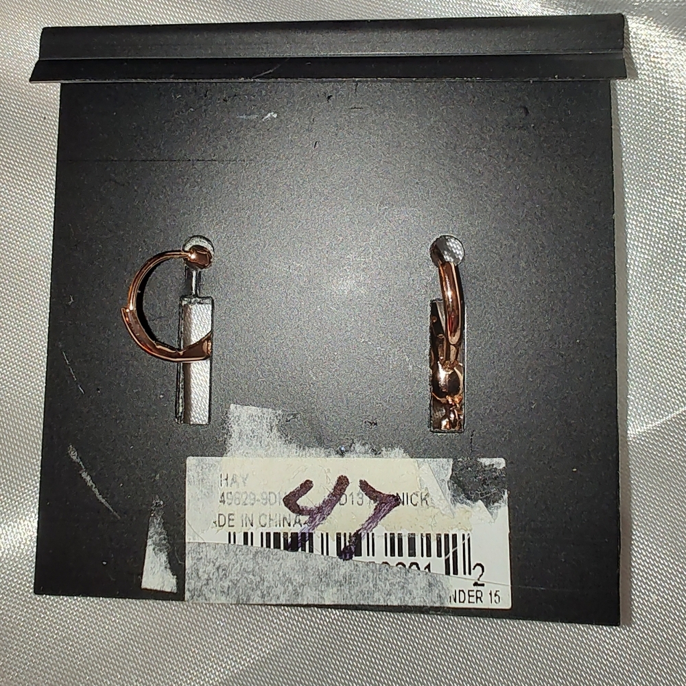 Givenchy Rose Gold Tone Swarovski Crystal Lever Back Earrings - Picture 3 of 3